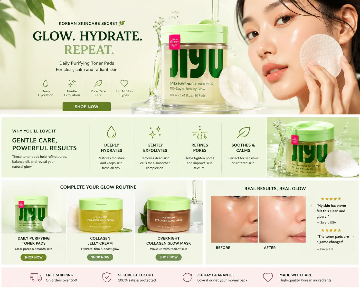 Jiyu Daily Purifying Toner Pads – 100-Day K-Beauty Glow