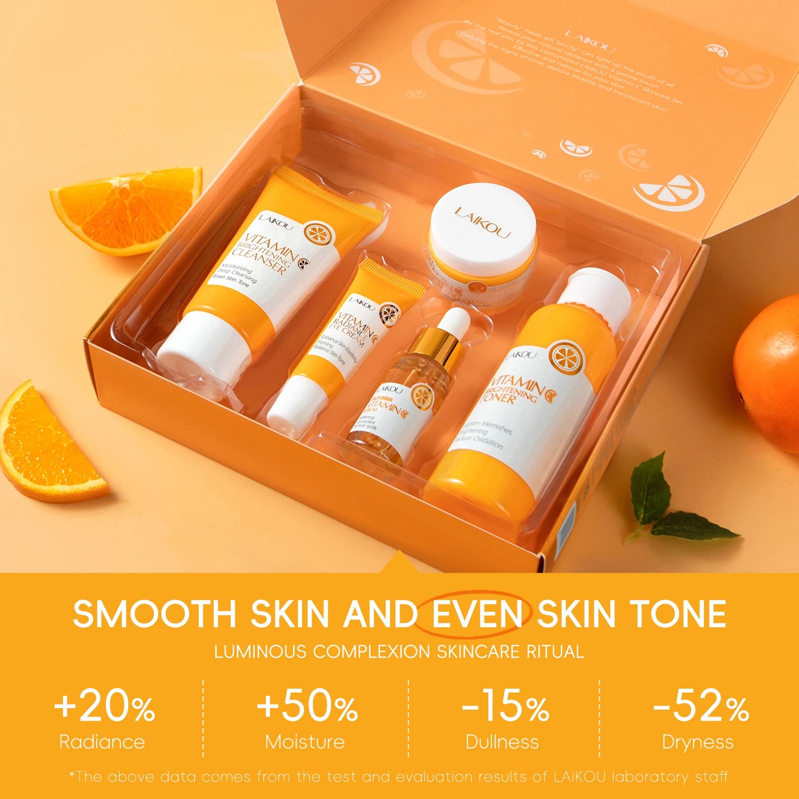 LAIKOU California Vitamin C Clinical Brightening System (5-Piece Luxury Ritual)